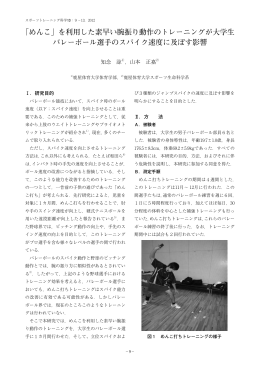 「めんこ」を利用した素早い腕振り動作のトレーニングが大学生