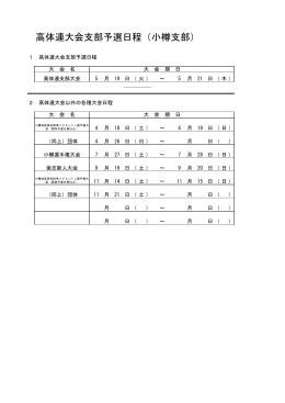 高体連大会支部予選日程（小樽支部）