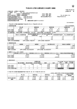 平成26年12月期 決算短信