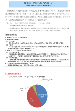 朝食は、ごはん派パン派？