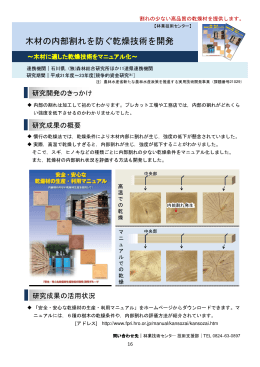 木材の内部割れを防ぐ乾燥技術を開発 (PDFファイル)