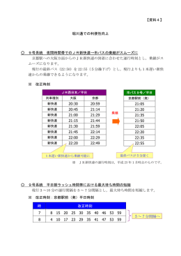 【資料4】 堀川通での利便性向上 9号系統 夜間時間帯でのJR新快速