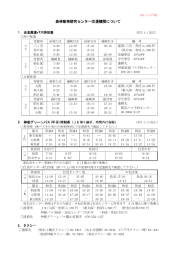 主要交通機関の運賃・時刻表 - 兵庫県森林動物研究センター