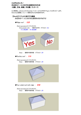 四辺形をベースにさまざまな屋根形状を作成する Ridge