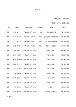 【役員一覧】 一般社団法人 花芸安達会 平成 26 年 6 月 30 日現在役員