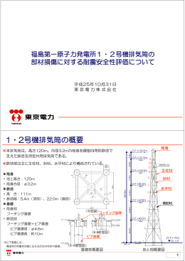 福島第一原子力発電所1・2号機排気筒の部材損傷に対する耐震安全性