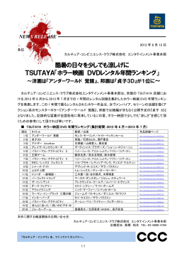 酷暑の日々を少しでも涼しげに TSUTAYA「ホラー映画 DVDレンタル