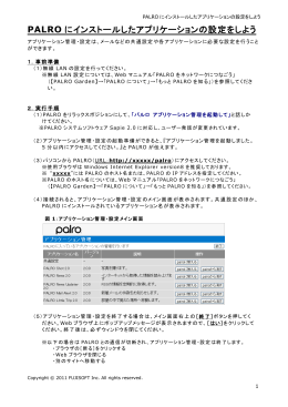 PALRO にインストールしたアプリケーションの設定を