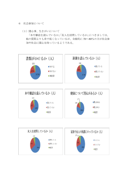 6 社会参加について （1）関心事、生きがいについて 「本や雑誌を読んで