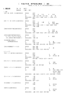 ［ 平成27年度 専門委員会構成 ］ (案）