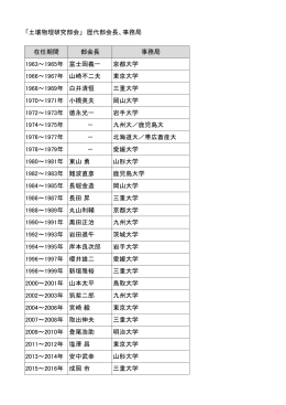 歴代部会長