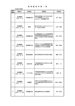 倫 理 審 査 申 請 一 覧