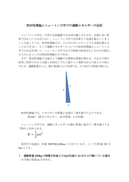 相対性理論とニュートン力学での運動エネルギーの近似