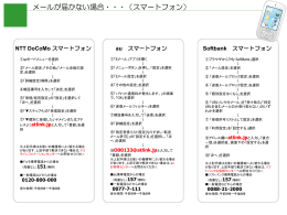 メールが届かない場合・・・（スマートフォン）