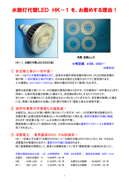 水銀灯代替LED HK－1 を、お薦めする理由！