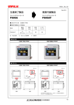 F600Aをお使いの皆様へ（推奨代替製品のご案内）