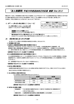【法人税顧問】平成26年度追加改正対応版Ver.H26