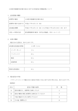 小田原市地域防災計画の改正に対する市民意見の募集結果について 1