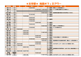 文学部   後期オフィスアワー