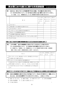 男女間における暴力に関する市民調査票 《H26 年 8 月》