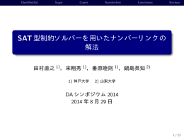 SAT型制約ソルバーを用いたナンバーリンクの 解法