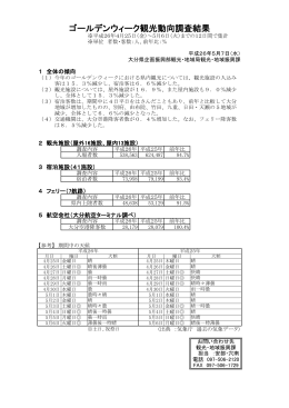 平成26年度ゴールデンウィーク観光動向調査結果 [PDFファイル