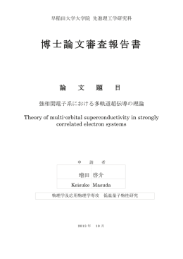 博士論文審査報告書 - 早稲田大学リポジトリ（DSpace@Waseda