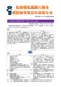 消防法令の改正 - 鳥取中部ふるさと広域連合
