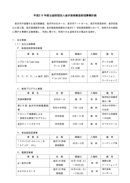 平成26年度 事業計画 [PDFファイル 96KB]