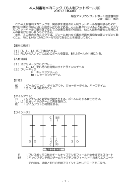 4人制審判メカニック（6人制フットボール用）