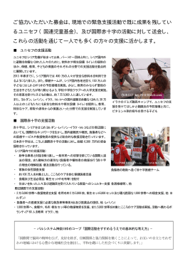 ユニセフ及び国際赤十字の支援活動について（PDF