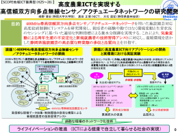 高度農業ICTを実現する 高信頼双方向多点無線センサ／アクチュエータ