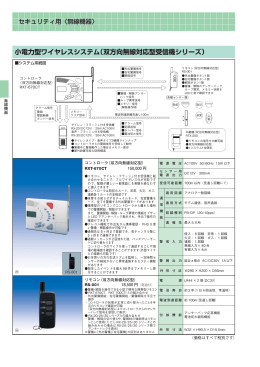 小電力型ワイヤレスシステム（双方向無線対応型受信機シリーズ）