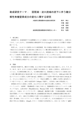 琵琶湖・淀川流域の流下に伴う難分解性有機窒素成分の変化に関する研究