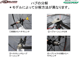 ハブの分解 ＊モデルによって分解方法が異なります。