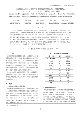 佃煮製造工程から発生する煮汁廃液の嫌気性分解性試験及び