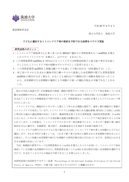 子どもに遺伝するミトコンドリア病の発症を予防できる技術を