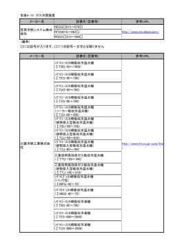 別表4-13 ガス冷房装置 メーカー名 設備名（型番等） 参考URL REDG