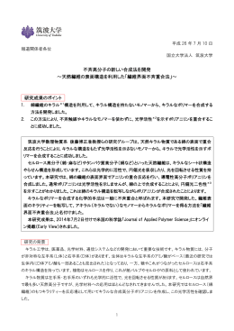 不斉高分子の新しい合成法を開発 ～天然繊維の表面構造を