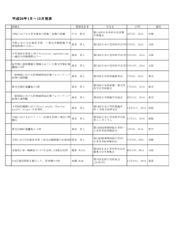 平成26年1月～12月発表
