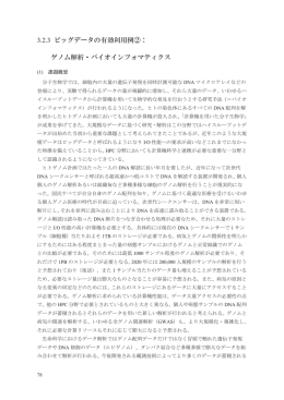 3.2.3 ビッグデータの有効利用例②： ゲノム解析・バイオインフォマティクス