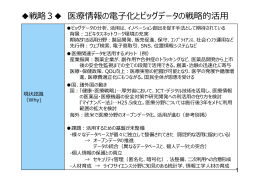 戦略3   医療情報の電  化とビッグデータの戦略的活