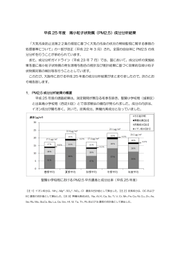 平成 25 年度 微小粒子状物質（PM2.5）成分分析結果