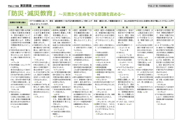 「防災・減災教育」 ～災害から生命を守る意識を高める～