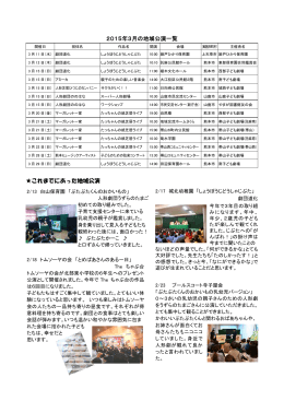 2015年3月の地域公演一覧 これまでにあった地域公演