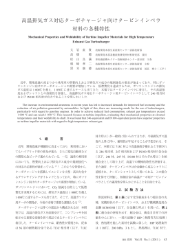 高温排気ガス対応ターボチャージャ向けタービンインペラ 材料の各種