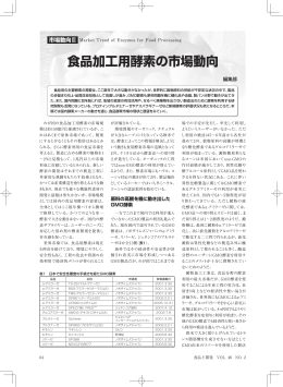 食品加工用酵素の市場動向