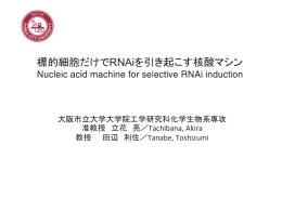 標的細胞だけでRNAiを引き起こす核酸マシン