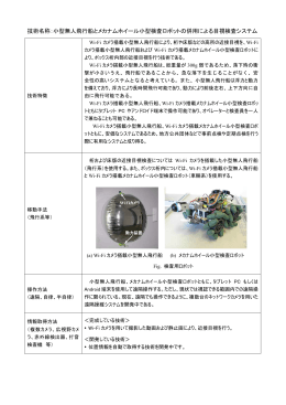 技術名称：小型無人飛行船とメカナムホイール小型検査ロボットの併用