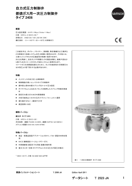 自力式圧力制御弁 燃焼ガス用一次圧力制御弁 タイプ 2406